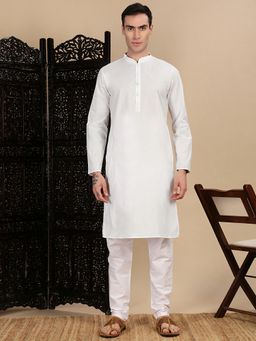 Sanwara - Handcrafted White Cotton Kurta with Pant