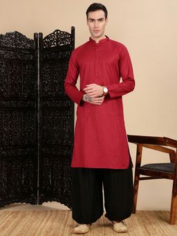 Sanwara - Maroon Printed Kurta Set with Salwar