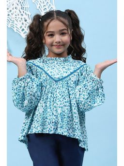 Biba - Blue Printed Fusion Top