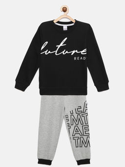 mackly - Boys Black & Grey Printed Sweatshirt (Set of 2)