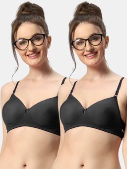 Sonari - 007 Womens Lightly Padded Seamless Soft Cup Wireless T-Shirt Bras (Pack of 2)