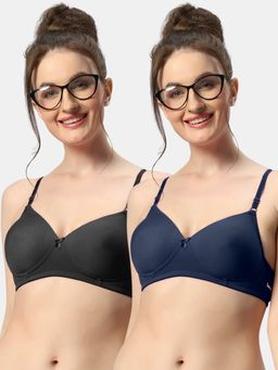 Sonari - 007 Womens Lightly Padded Seamless Soft Cup Wireless T-Shirt Bras (Pack of 2)