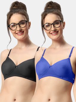 Sonari - 007 Womens Lightly Padded Seamless Soft Cup Wireless T-Shirt Bras (Pack of 2)