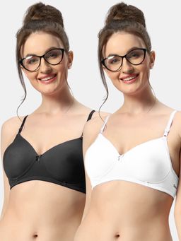 Sonari - 007 Womens Lightly Padded Seamless Soft Cup Wireless T-Shirt Bras (Pack of 2)