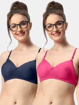 Sonari - 007 Womens Lightly Padded Seamless Soft Cup Wireless T-Shirt Bras (Pack of 2)