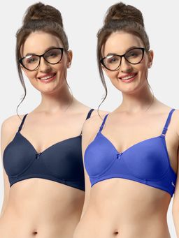 Sonari - 007 Womens Lightly Padded Seamless Soft Cup Wireless T-Shirt Bras (Pack of 2)