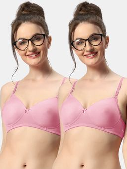 Sonari - 007 Womens Lightly Padded Seamless Soft Cup Wireless T-Shirt Bras (Pack of 2)