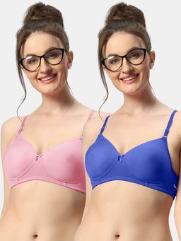 Sonari - 007 Womens Lightly Padded Seamless Soft Cup Wireless T-Shirt Bras (Pack of 2)