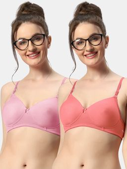 Sonari - 007 Womens Lightly Padded Seamless Soft Cup Wireless T-Shirt Bras (Pack of 2)