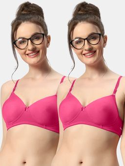 Sonari - 007 Womens Lightly Padded Seamless Soft Cup Wireless T-Shirt Bras (Pack of 2)