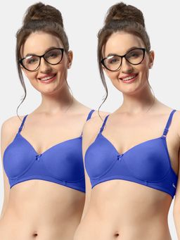 Sonari - 007 Womens Lightly Padded Seamless Soft Cup Wireless T-Shirt Bras (Pack of 2)