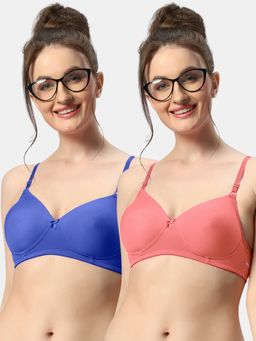 Sonari - 007 Womens Lightly Padded Seamless Soft Cup Wireless T-Shirt Bras (Pack of 2)
