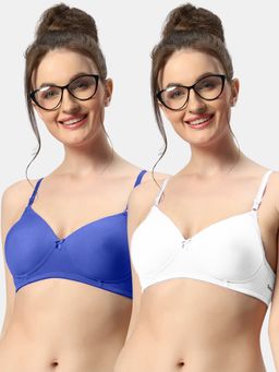 Sonari - 007 Womens Lightly Padded Seamless Soft Cup Wireless T-Shirt Bras (Pack of 2)