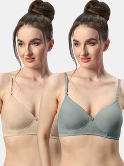Sonari - Allure Womens Lightly Padded Non Wired Convertible Straps T-Shirt Bra (Pack of 2)