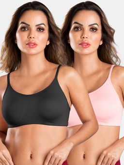 Sonari - Beginner Cami Bra for Womens Thin Strips, Full Coverage Bra (Pack of 2)