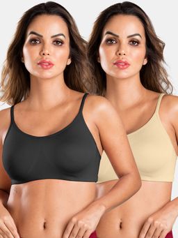 Sonari - Beginner Cami Bra for Womens Thin Strips, Full Coverage Bra (Pack of 2)