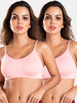 Sonari - Beginner Cami Bra for Womens Thin Strips, Full Coverage Bra (Pack of 2)