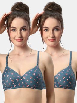 Sonari - Biba Womens Padded Non Wired Seamless Convertible Straps T-Shirt Bra (Pack of 2)