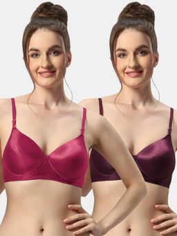 Sonari - Forum Womens Lightly Padded Non Wired Convertible Straps T-Shirt Bra (Pack of 2)
