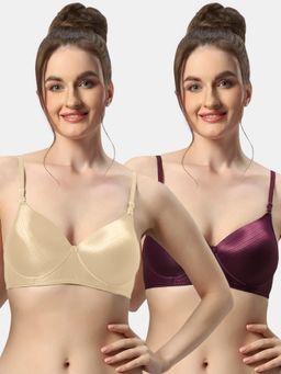Sonari - Forum Womens Lightly Padded Non Wired Convertible Straps T-Shirt Bra (Pack of 2)