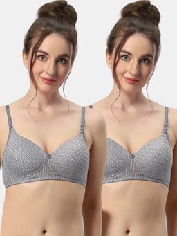 Sonari - Maggi Womens Lightly Padded Seamless Soft Cup Wireless T-Shirt Bras (Pack of 2)