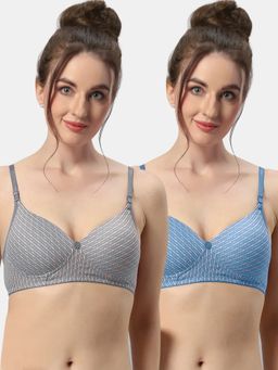 Sonari - Maggi Womens Lightly Padded Seamless Soft Cup Wireless T-Shirt Bras (Pack of 2)