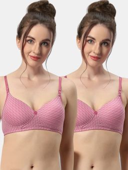 Sonari - Maggi Womens Lightly Padded Seamless Soft Cup Wireless T-Shirt Bras (Pack of 2)
