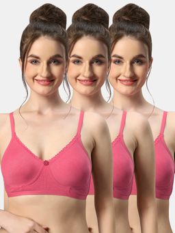 Sonari - Misha Poly Cotton Soft Cup Everyday Non Padded T-Shirt Bra for Women (Pack of 3)