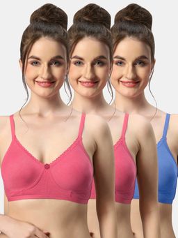 Sonari - Misha Poly Cotton Soft Cup Everyday Non Padded T-Shirt Bra for Women (Pack of 3)