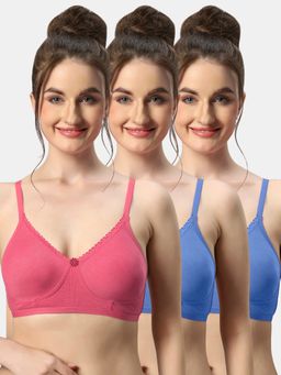 Sonari - Misha Poly Cotton Soft Cup Everyday Non Padded T-Shirt Bra for Women (Pack of 3)