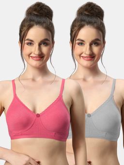 Sonari - Misha Poly Cotton Soft Cup Everyday Non Padded T-Shirt Bra for Women (Pack of 2)