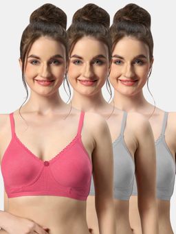 Sonari - Misha Poly Cotton Soft Cup Everyday Non Padded T-Shirt Bra for Women (Pack of 3)