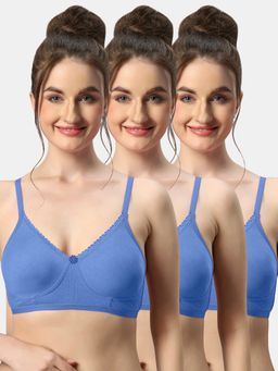 Sonari - Misha Poly Cotton Soft Cup Everyday Non Padded T-Shirt Bra for Women (Pack of 3)