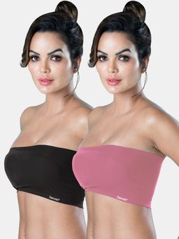 Sonari - Tubular Bra for Womens Removeable Pads and Strapless Bandeau Tube Bra (Pack of 2)