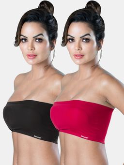 Sonari - Tubular Bra for Womens Removeable Pads and Strapless Bandeau Tube Bra (Pack of 2)