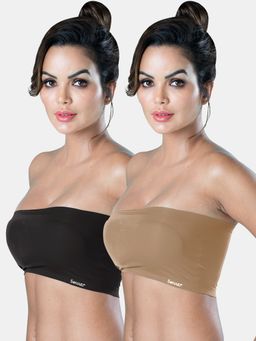 Sonari - Tubular Bra for Womens Removeable Pads and Strapless Bandeau Tube Bra (Pack of 2)