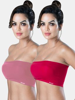 Sonari - Tubular Bra for Womens Removeable Pads and Strapless Bandeau Tube Bra (Pack of 2)