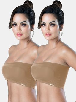 Sonari - Tubular Bra for Womens Removeable Pads and Strapless Bandeau Tube Bra (Pack of 2)