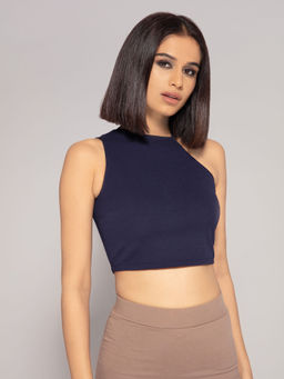 Twenty Dresses by Nykaa Fashion - Blue Solid Round Neck T Shirt