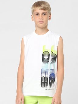 Jack & Jones Junior - Boys White Sleeveless T-shirt