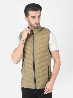 CRIMSOUNE CLUB - Men Khaki Light Padded Gilet
