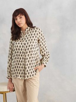 Fabindia - Women Beige Rayon Blend Shirt