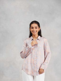 Fabindia - Women Light Blue Rayon Blend Shirt