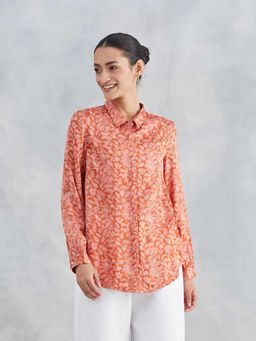 Fabindia - Women Orange Rayon Blend Shirt