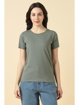 Allen Solly - Women Green Solid Casual T-Shirt