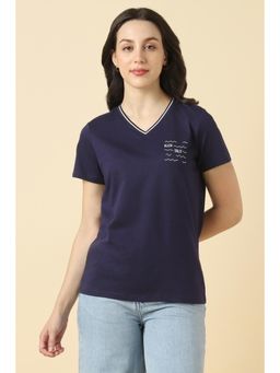 Allen Solly - Women Navy Graphic Print Casual T-Shirt
