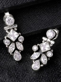 Peora - 925 Sterling Silver CZ Finish Anti Tarnish Dangle Drop Earrings Magenta-PF59E28W