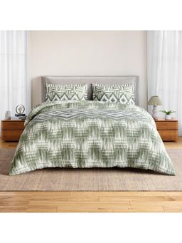 SPACES - Linear Traced Auburn 144 TC Cotton Geometric Design Soft Bedsheet with 2 Pillow Covers