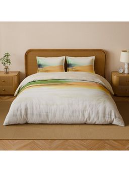 SPACES - Bird Of Paradise 180 TC Cotton Abstract Design Soft Bedsheet with 2 Pillow Covers