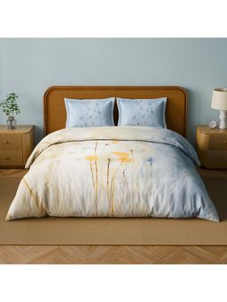 SPACES - Pistachio Shell 180 TC Cotton Floral Print Soft Bedsheet with 2 Pillow Covers